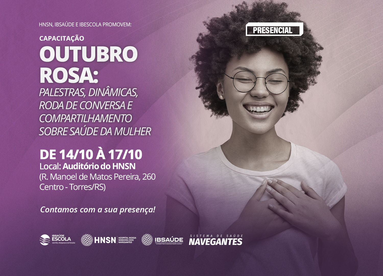 Outubro Rosa: Palestras, dinâmicas, roda de conversa e compartilhamento sobre saúde da mulher