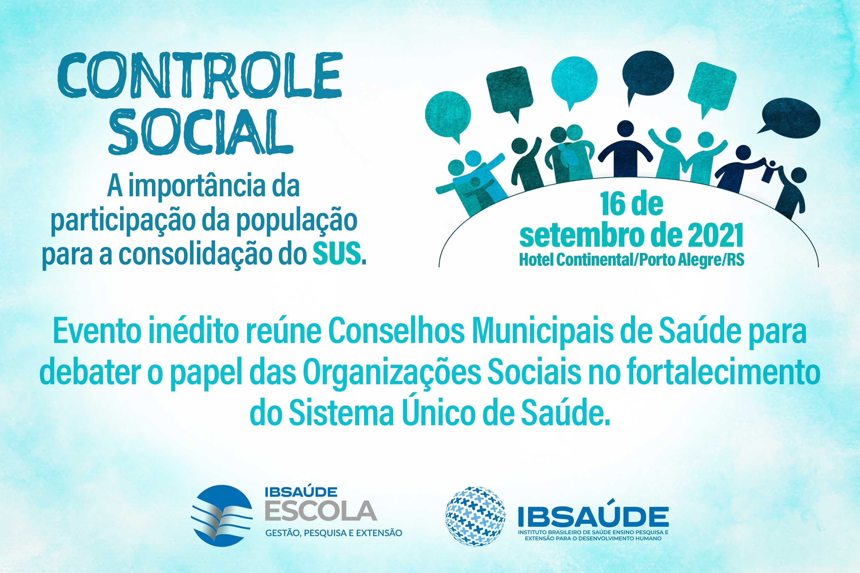 O instituto realiza o seminário “Controle Social: a Importância da Participação da População para a Consolidação do SUS”